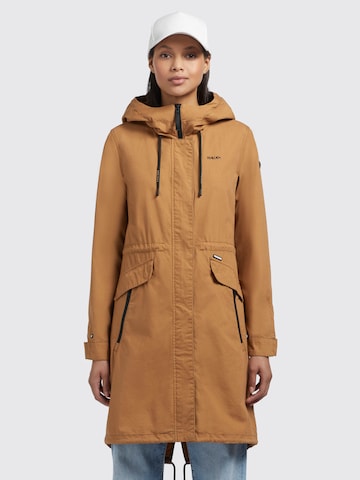 khujo Between-Seasons Coat 'Nanda5' in Brown: front
