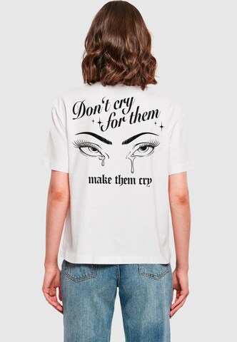 Miss Tee Shirt 'Make Them Cry' in White: front