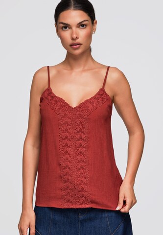 Ombre Shirt in Rood: voorkant
