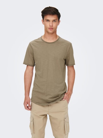 Only & Sons T-shirt 'BENNE' i brun: framsida