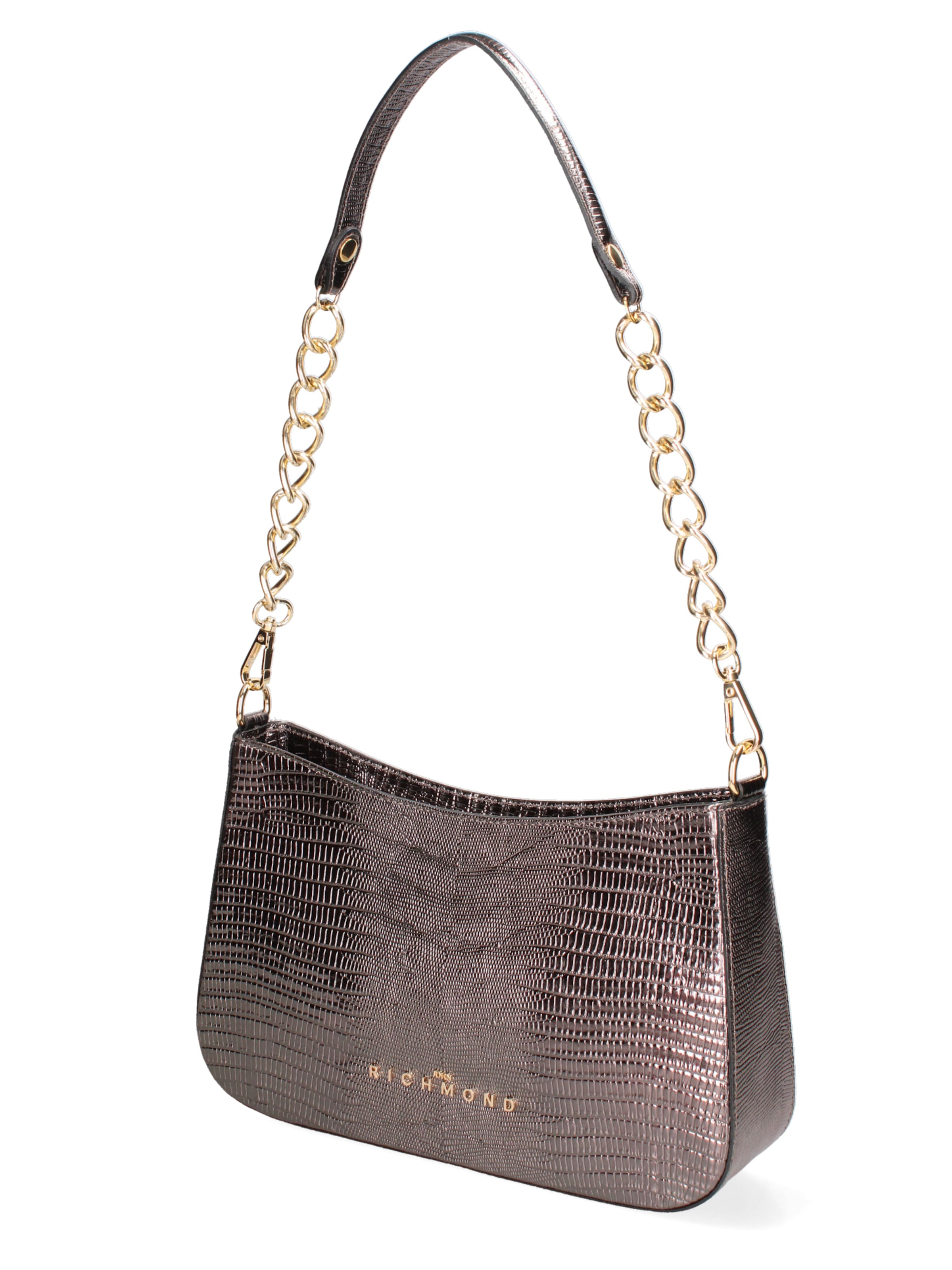 Borsa a spalla di John Richmond in grigio: frontale