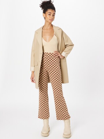 Monki Flared Hose in Beige