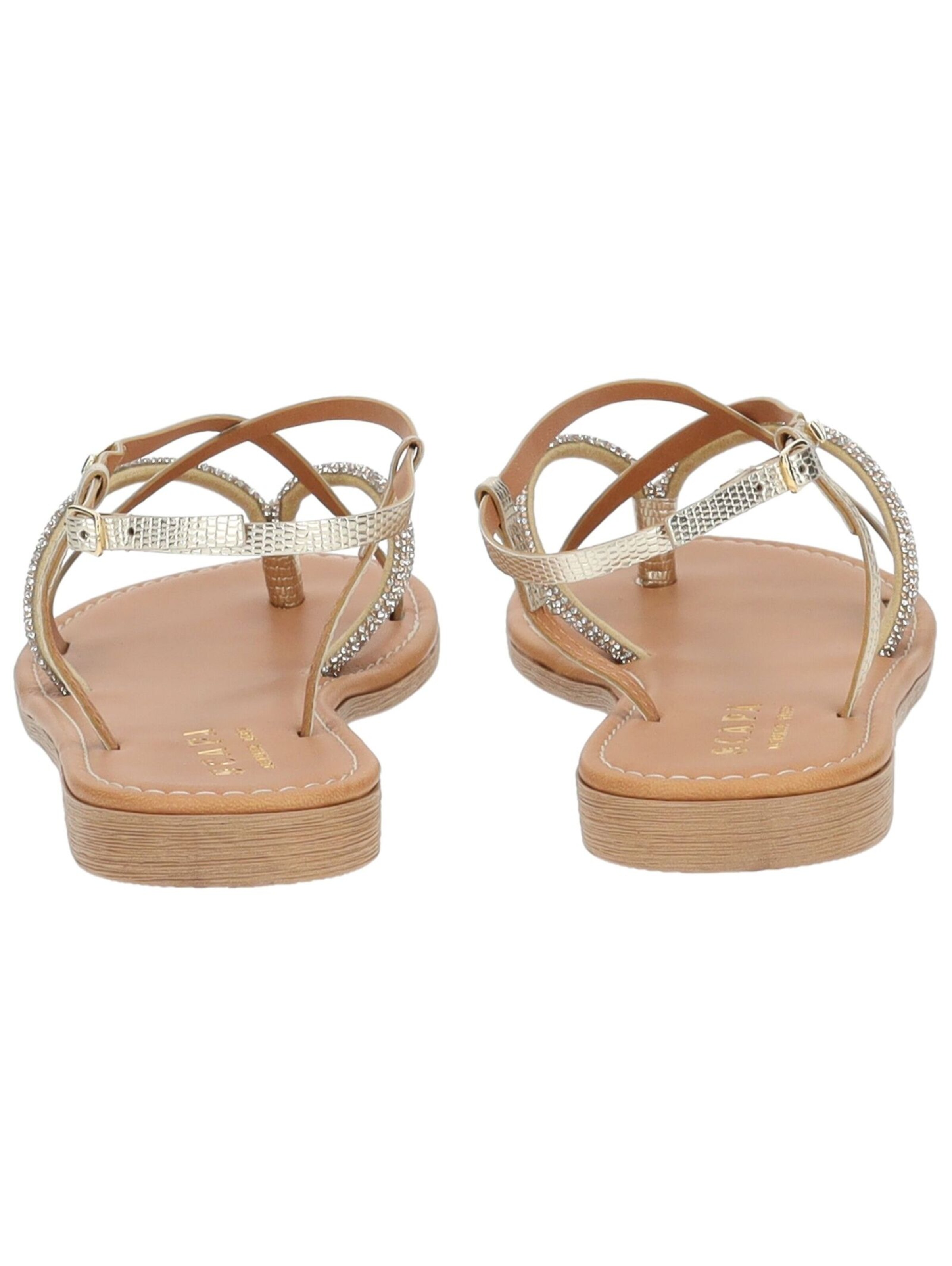 SCAPA T-Bar Sandals in Gold