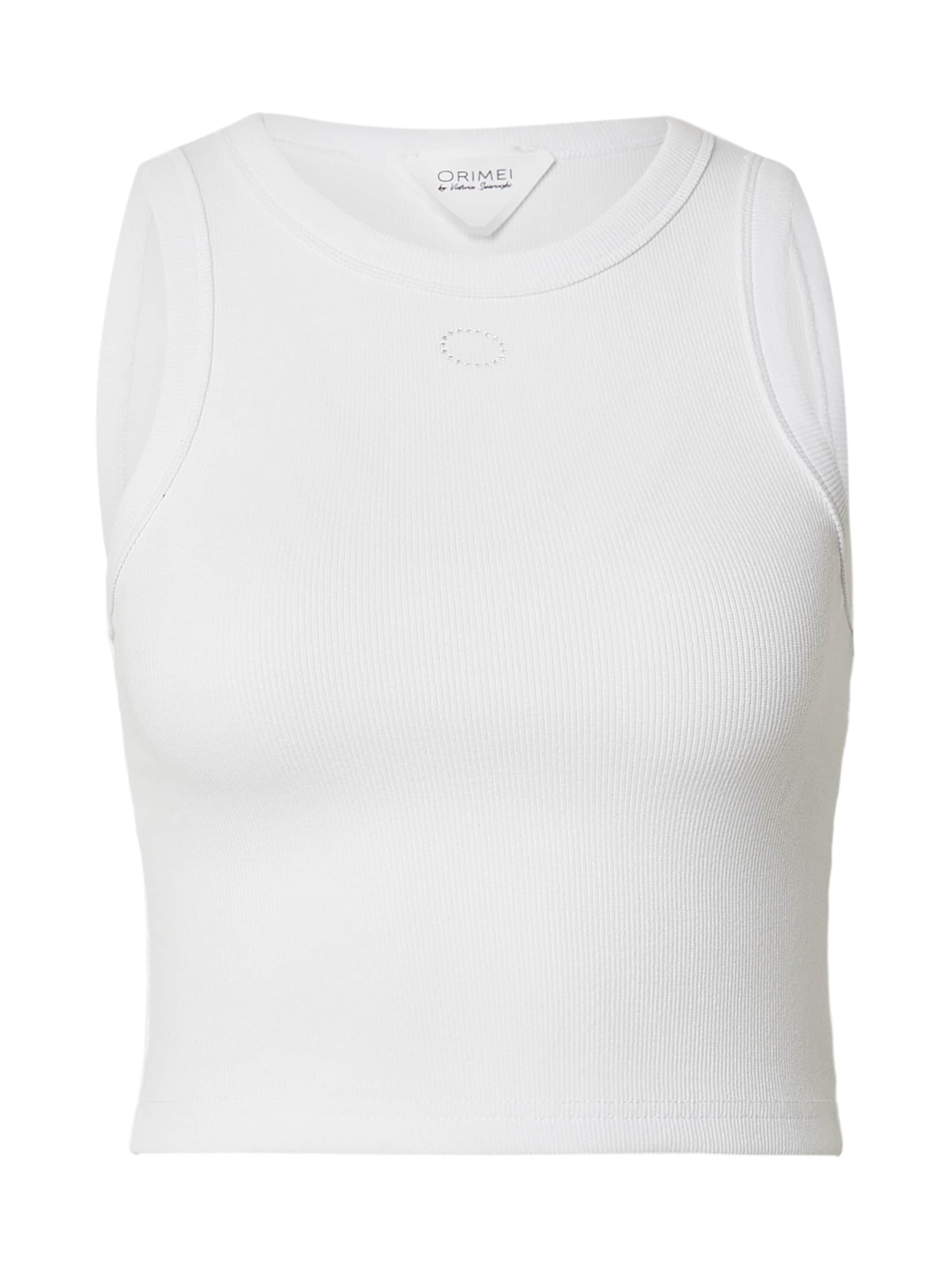 ORIMEI by Victoria Swarovski Top in White: front