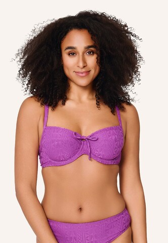 LingaDore Balconette Bikini top in Purple: front