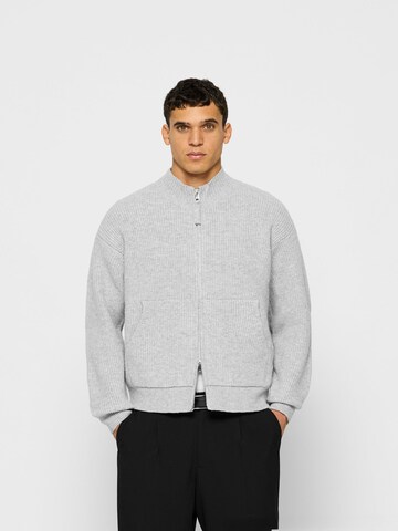 Burocs Knit Cardigan 'Kangaroo' in Grey