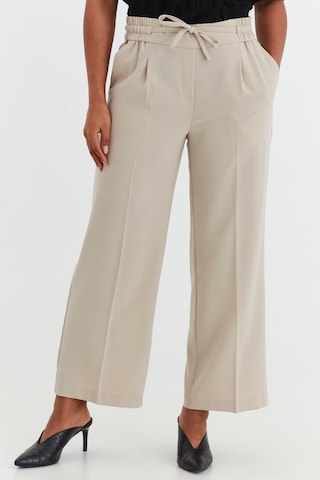 b.young Loose fit Pleated Pants in Beige: front
