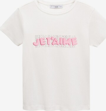 T-shirt 'KISS' MANGO en blanc : devant