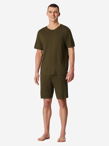 SCHIESSER Pyjama kort 'Modern Bonded' in Groen