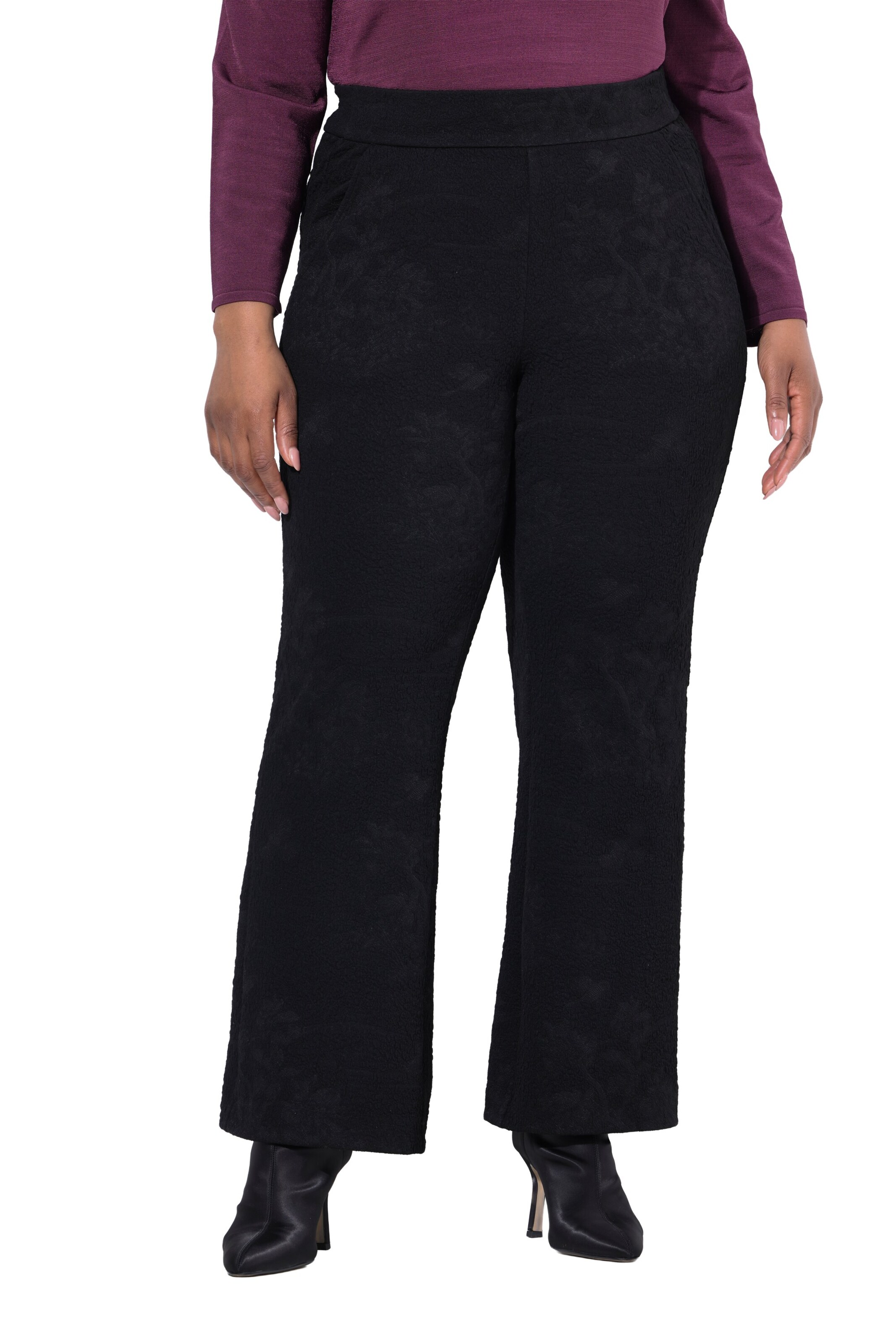 Ulla Popken Regular Broek in Zwart: voorkant