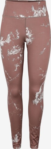 PIECES Skinny Leggings 'Asa' in Bruin: voorkant