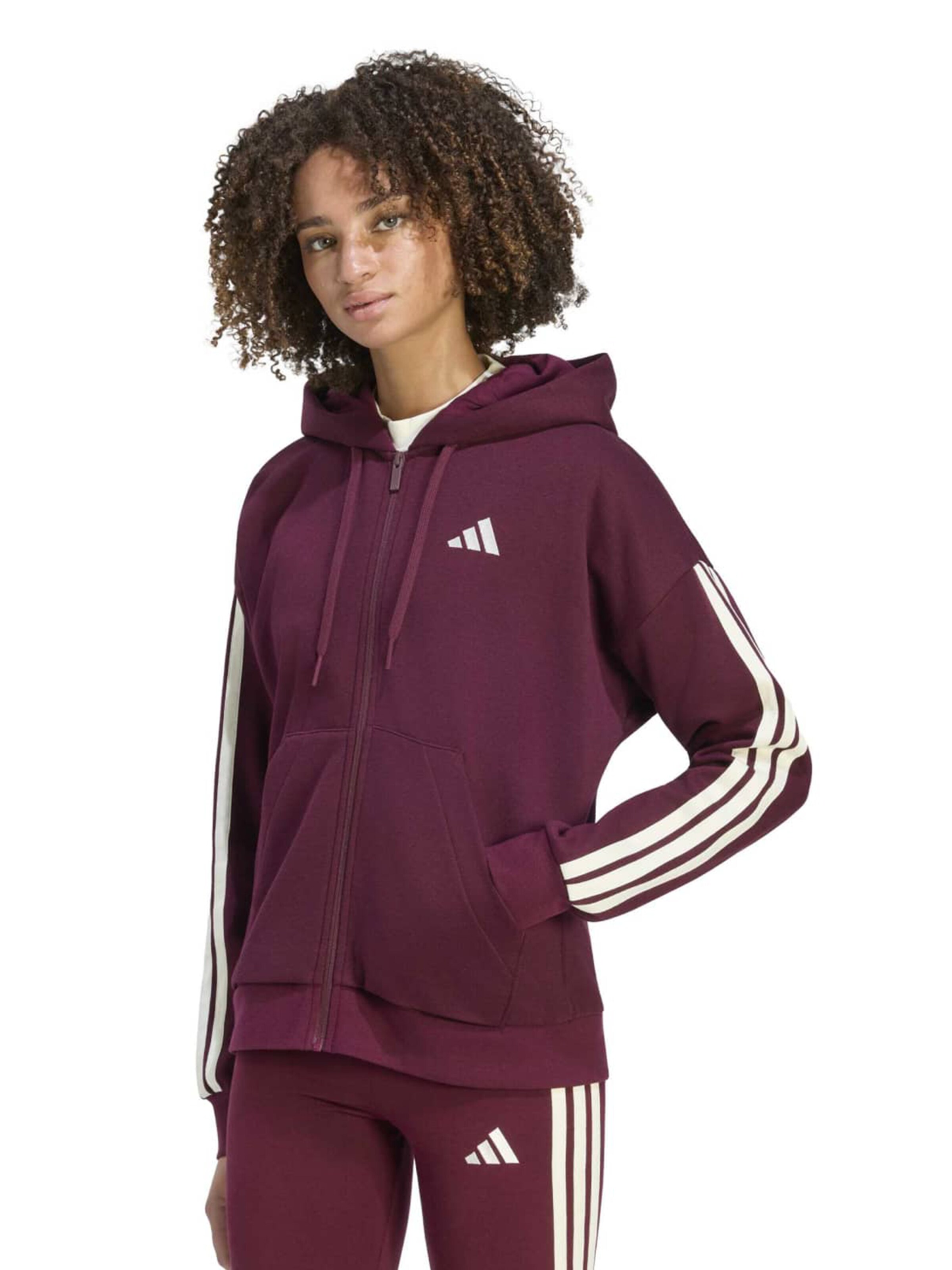 Bluză cu fermoar sport 'Essentials' de la ADIDAS SPORTSWEAR pe roșu: față