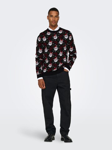 Only & Sons Trui 'ONSXmas' in Zwart