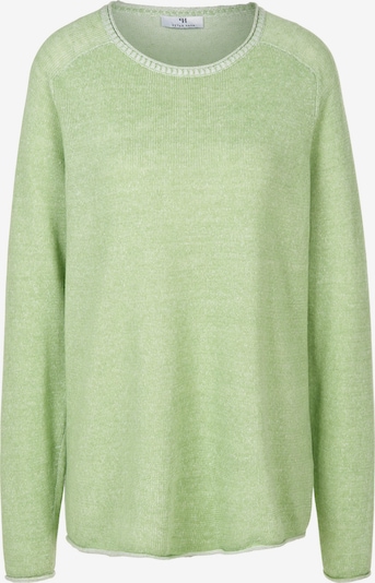 Peter Hahn Strickrundhals Pullover Linen in dunkelgrün, Produktansicht