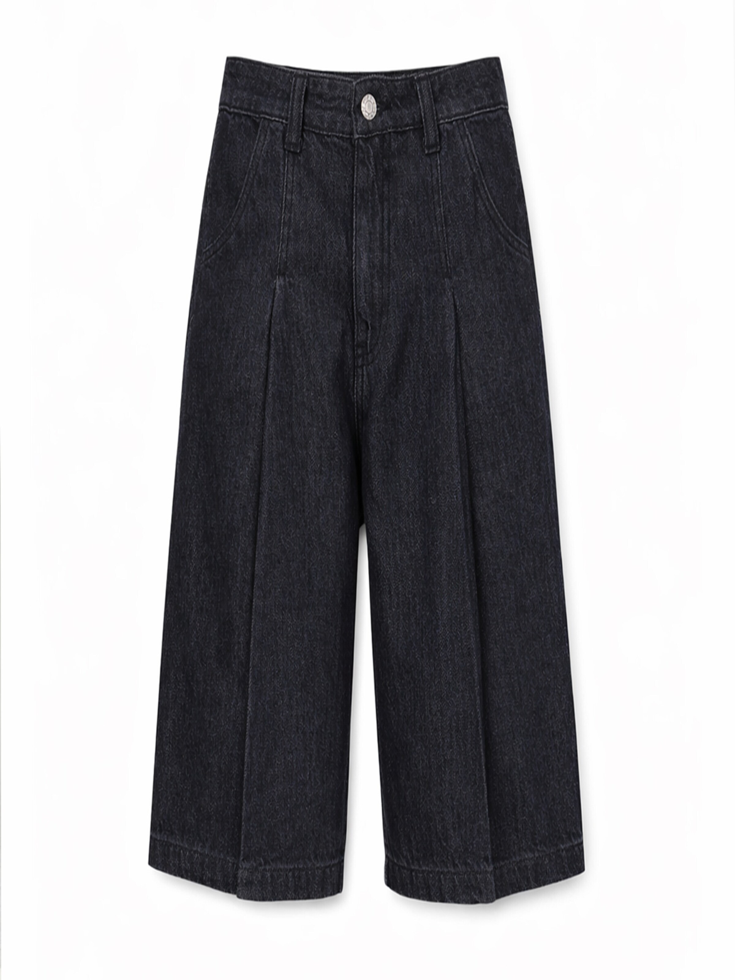 IT'S BASIC Regular Jeans 'Bermuda Denim Short' in Zwart: voorkant