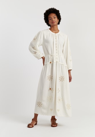 Chinti & Parker Dress in Beige: front