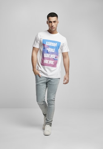 T-Shirt 'Wish you were here' MT Men en blanc