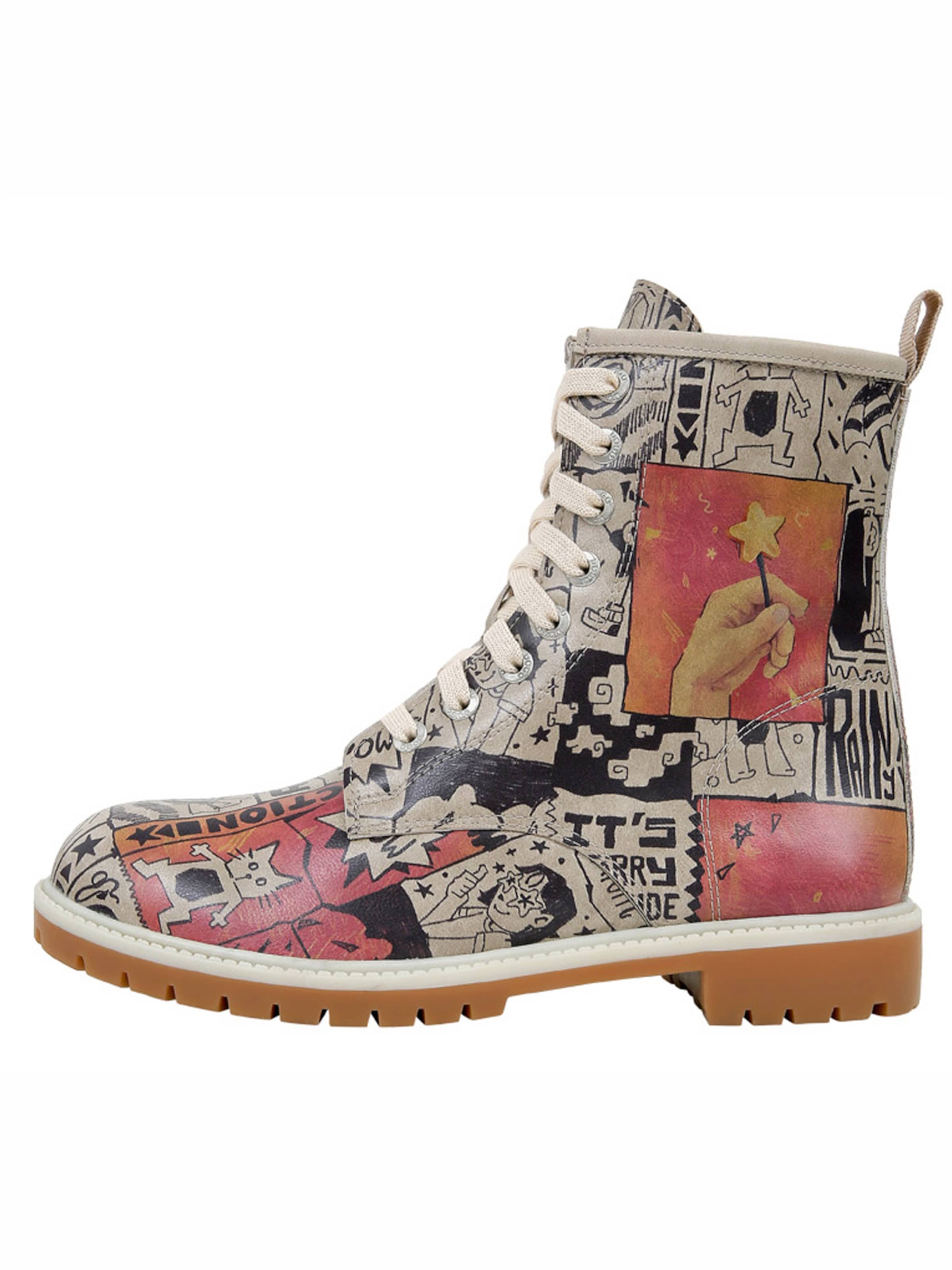 DOGO Schnürstiefel 'Star Girl'‌‌‌ in Beige: Vorderseite
