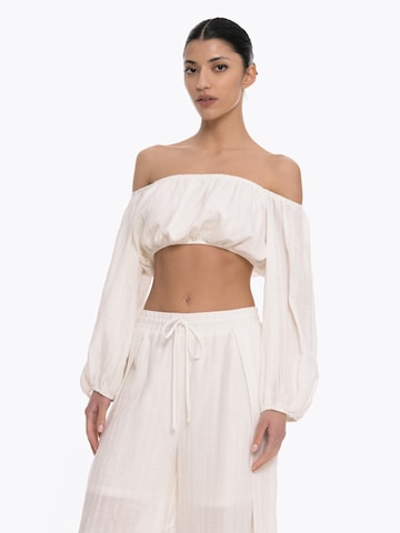 Chemisier 'Busy Line' 4TAILORS en blanc : devant