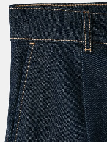 MANGO regular Bukser med lægfolder 'Amelie' i blå