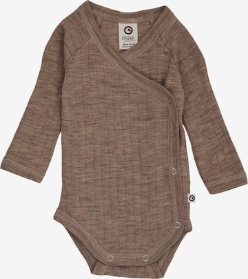 Barboteuse / body Müsli by GREEN COTTON en marron : devant