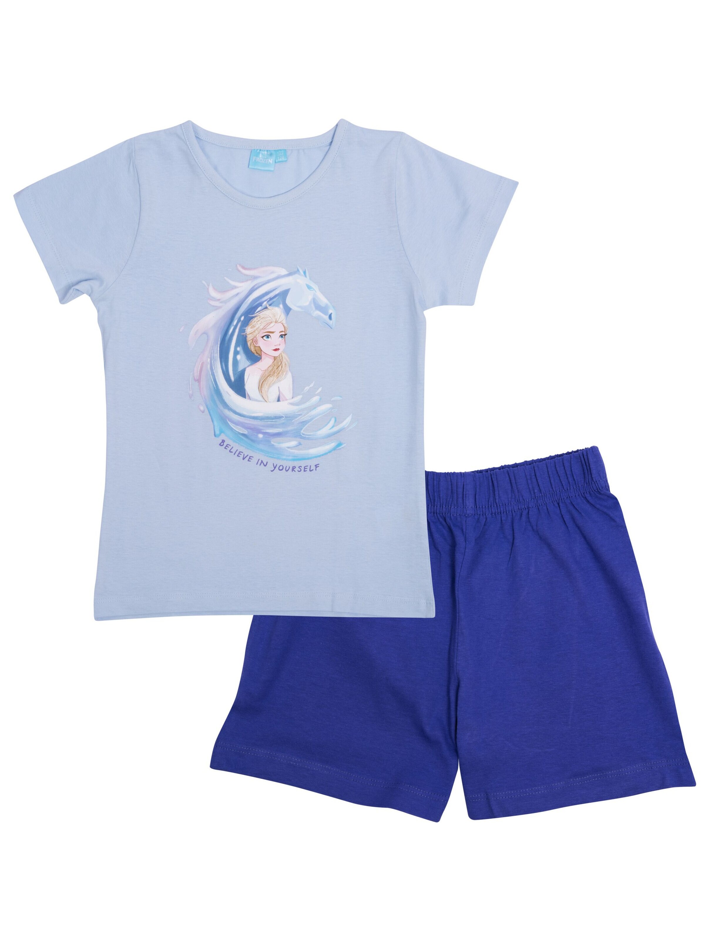 Disney Frozen Schlafanzug 'Die Eiskönigin Believe in yourself'‌‌‌‌‌‌ in Blau