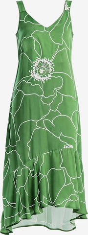 Haris Cotton Jurk in Groen: voorkant
