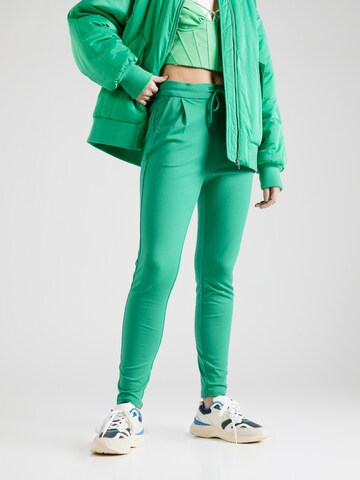 VERO MODA Tapered Bandplooibroek 'Eva' in Groen: voorkant