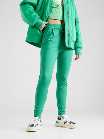 VERO MODA Tapered Pleat-Front Pants 'Eva' in Green: front