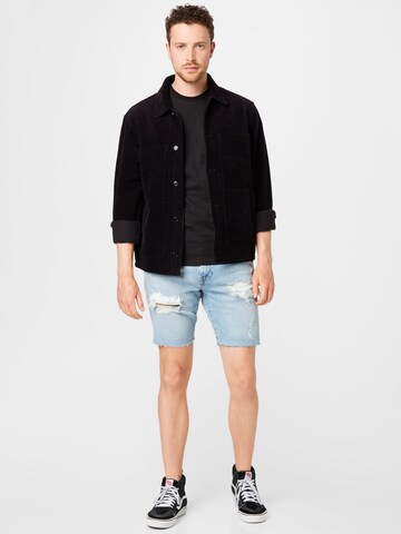 zils LEVI'S ® Piegulošs Džinsi '412 Slim Short'