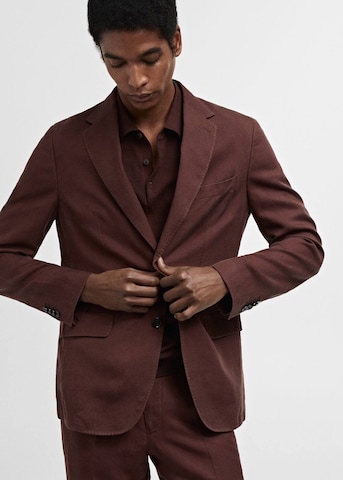 MANGO MAN Regular fit Suit Jacket 'Salerno' in Brown