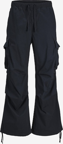 JACK & JONES Wide leg Cargobroek in Zwart: voorkant