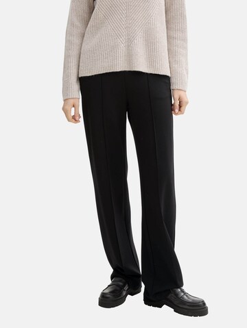 TOM TAILOR Regular Trousers 'Lea' in Black: front