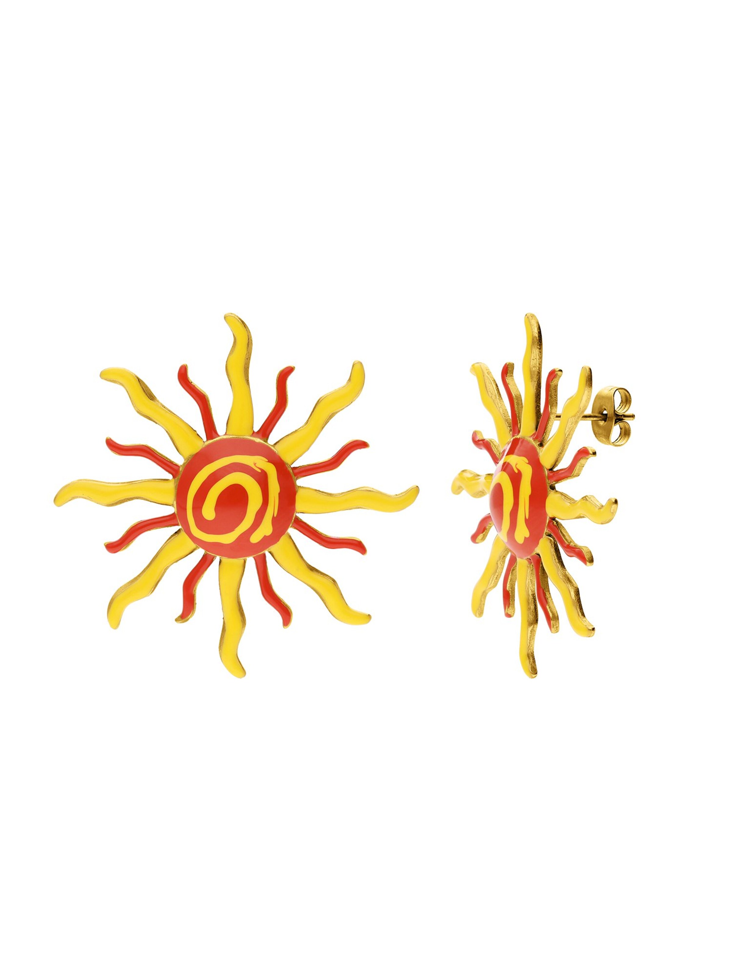 Lucardi Earrings 'Statement' in Yellow: front