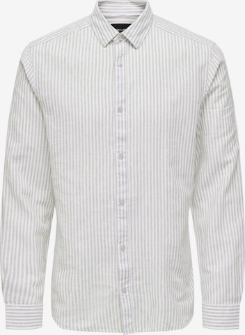 Only & Sons Regular fit Button Up Shirt 'Caiden' in Grey: front