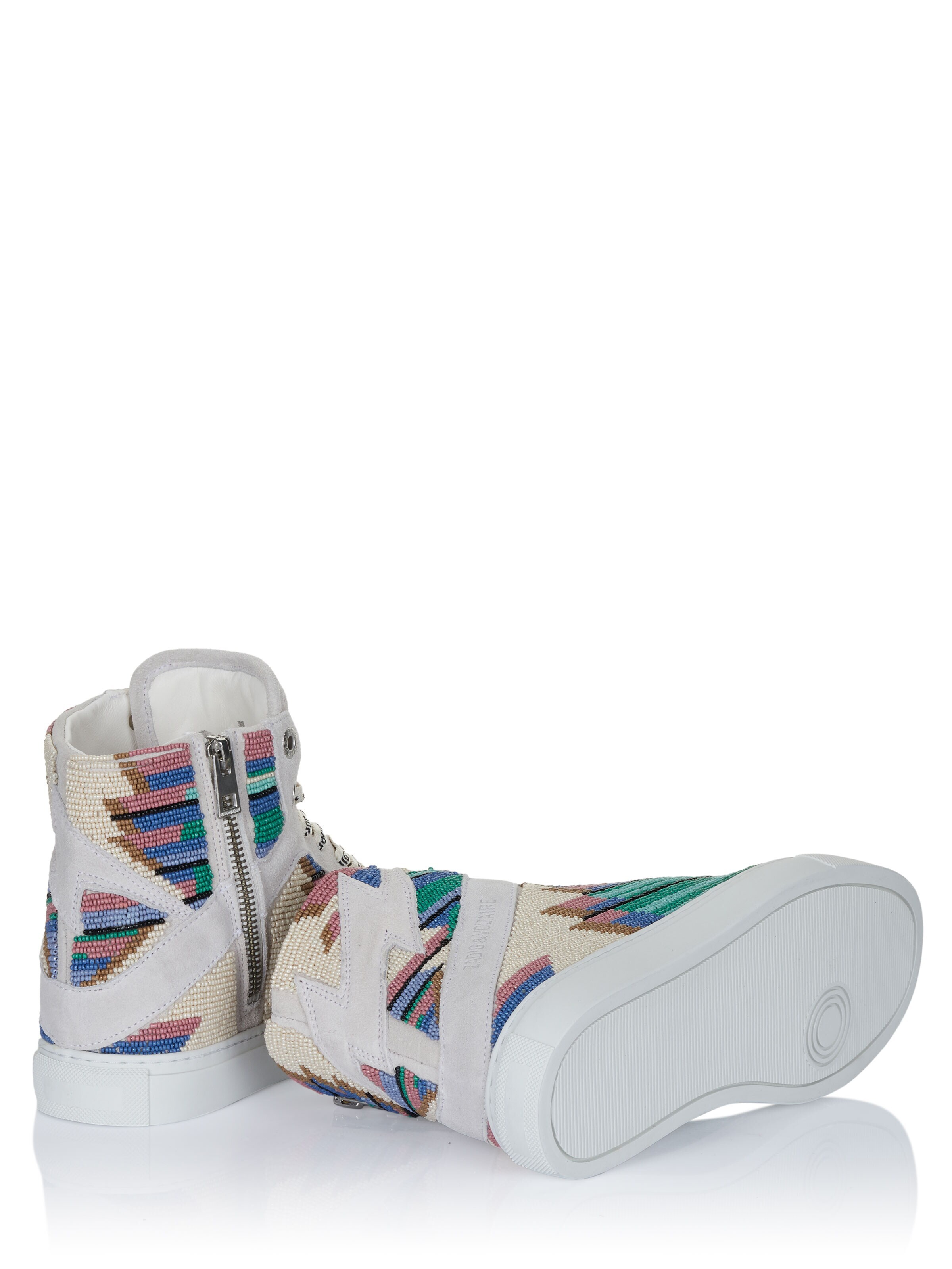 Zadig & VoltaireVisoke tenisice 'Zadig & Voltaire HIGH FLASH FOLK BEADS Sneaker weiß' - bijela boja