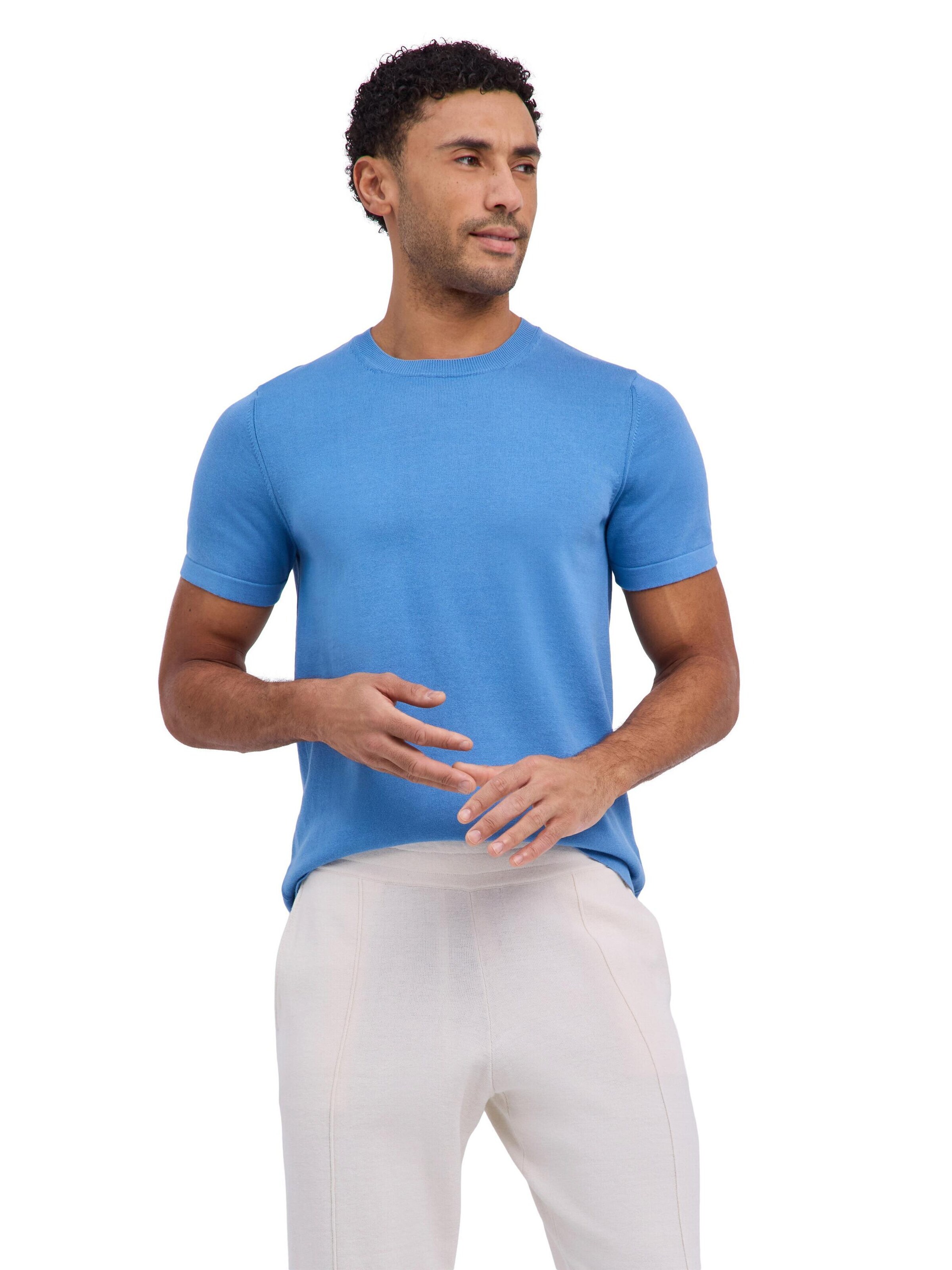 FALKE Shirt 'Cotton Knit' in Blue: front