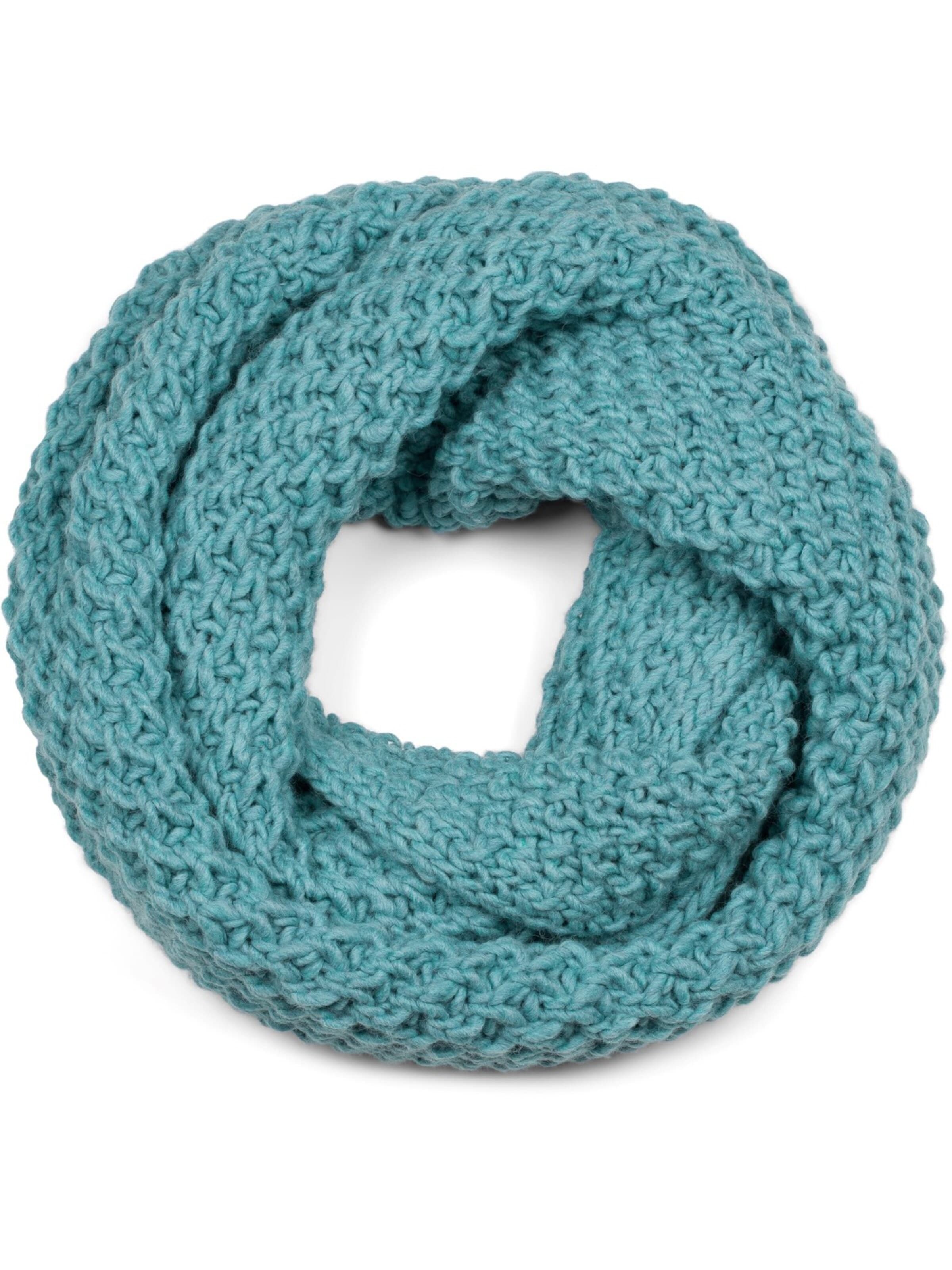 styleBREAKER Schlauchschal 'Grobstrick Loop Schal mit Woll-Anteil'‌‌‌‌‌‌ in Blau: Vorderseite