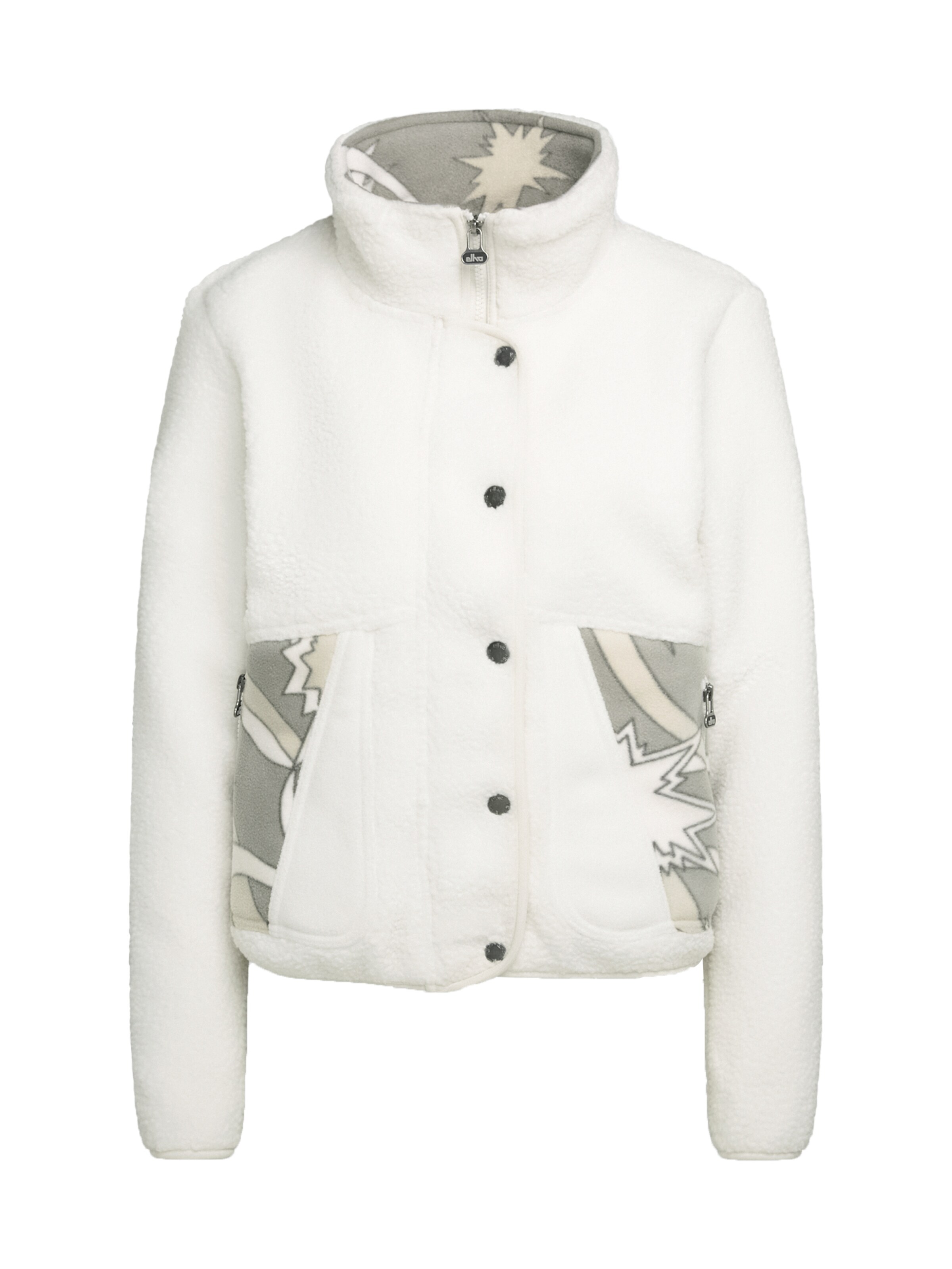 elho Fleece Jacket 'Malmö' in White: front