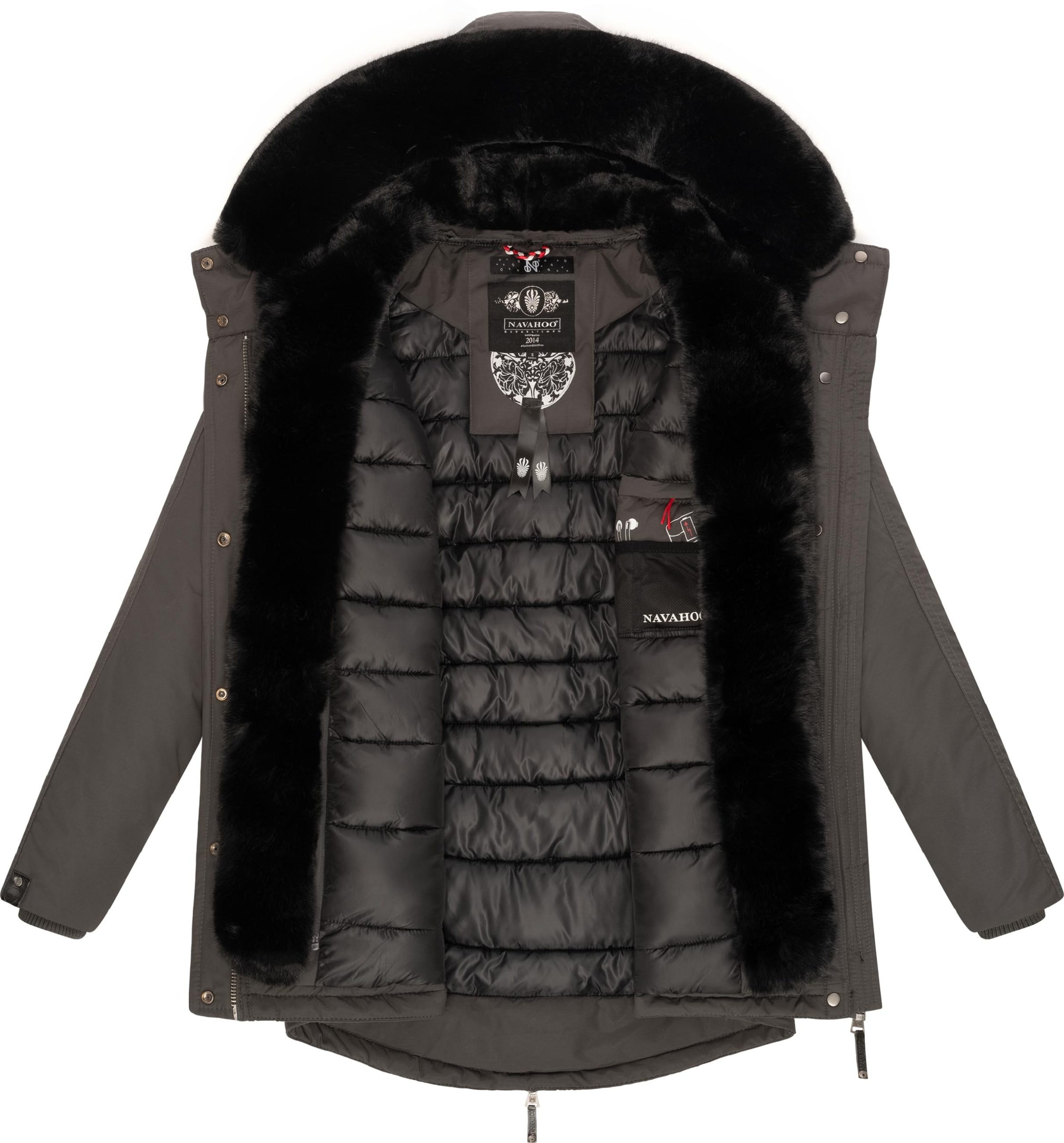 NAVAHOO Zimná parka 'Sweety Deluxe' - Sivá