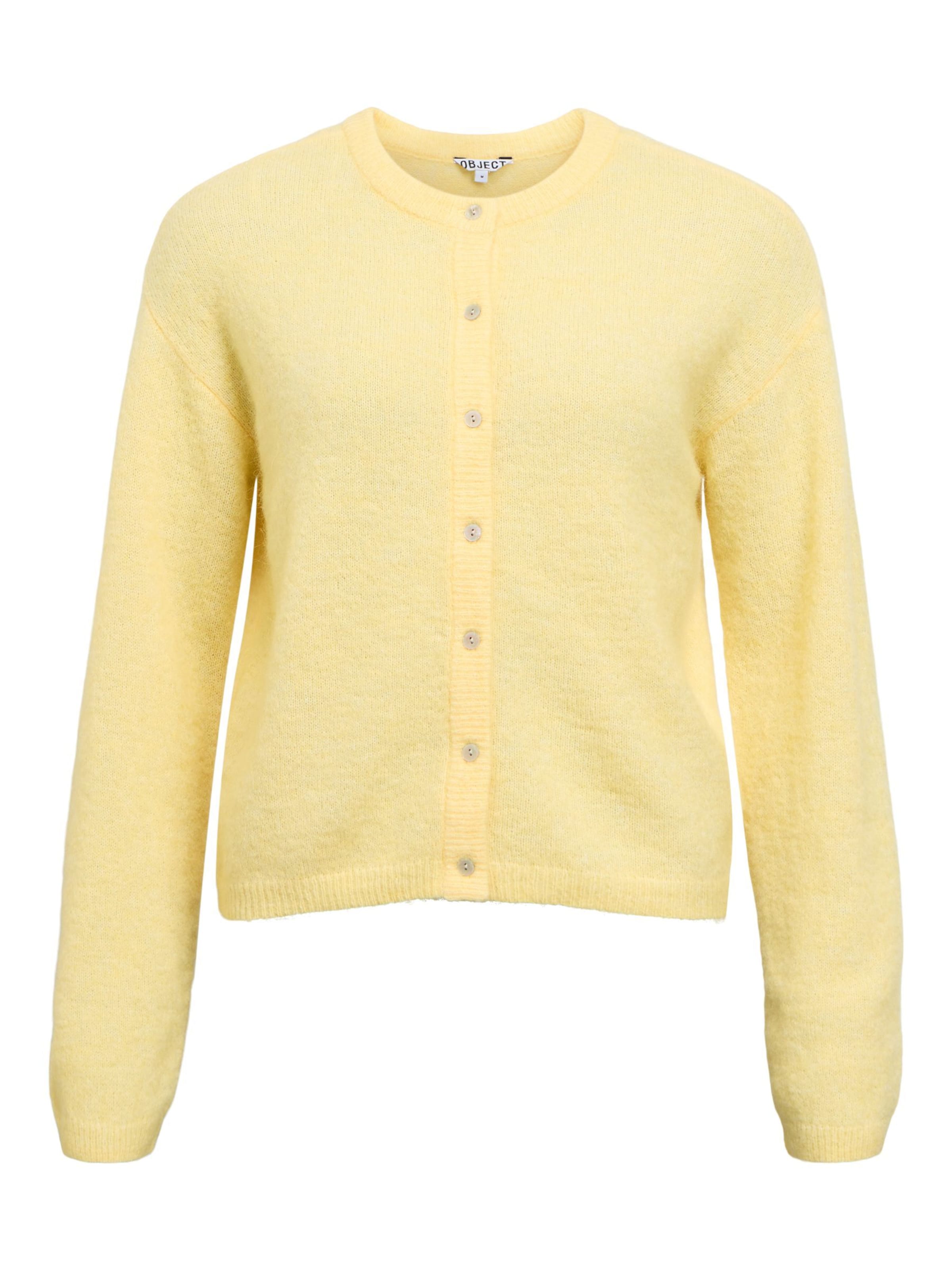 OBJECT Strickjacke 'OBJAgate' in Gelb: Vorderseite