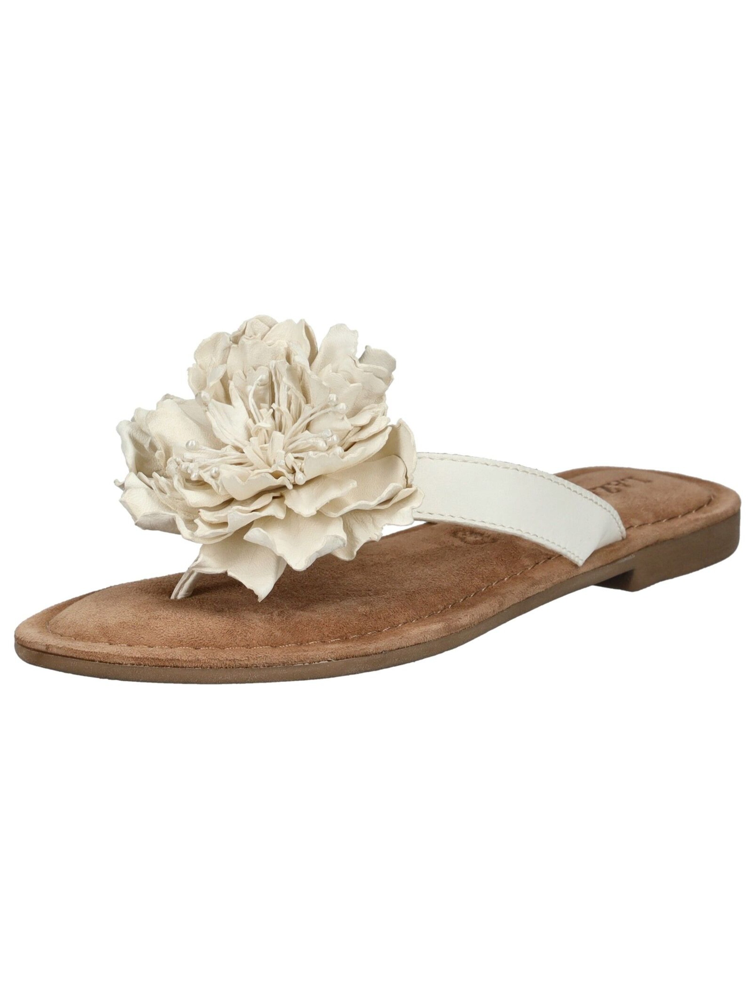 LAZAMANI T-Bar Sandals in White: front