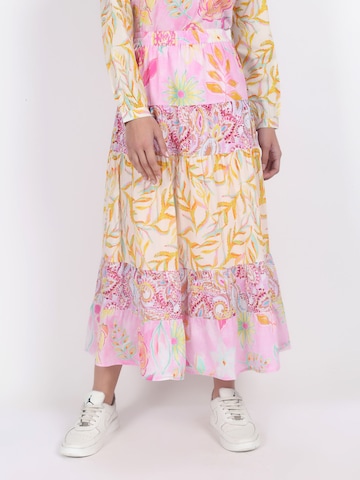 VICCI Germany Stufenrock elastischer Taillenbund in Pink: Vorderseite