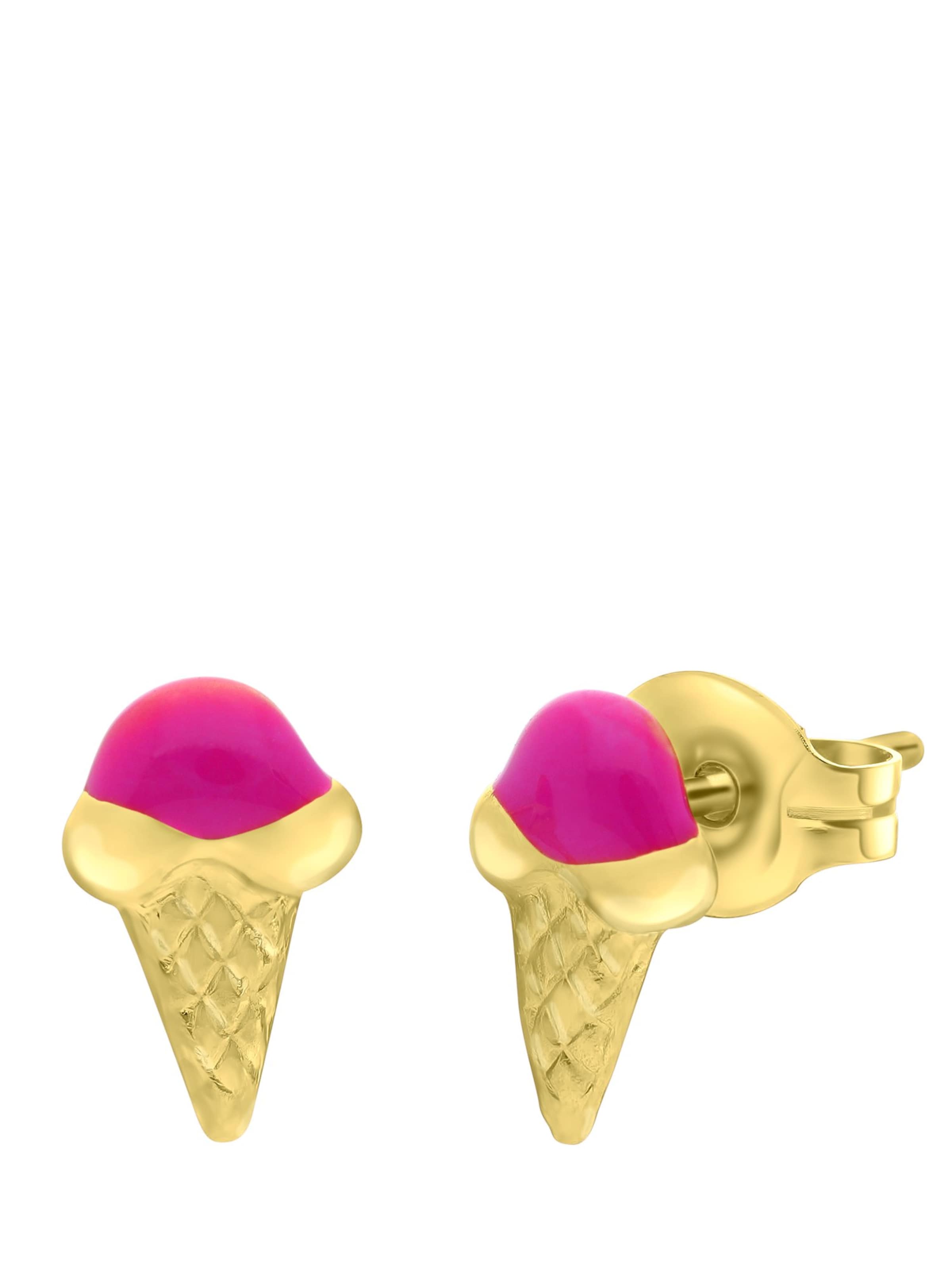 Lucardi Ohrringe 'Einfach' in Gold: Vorderseite