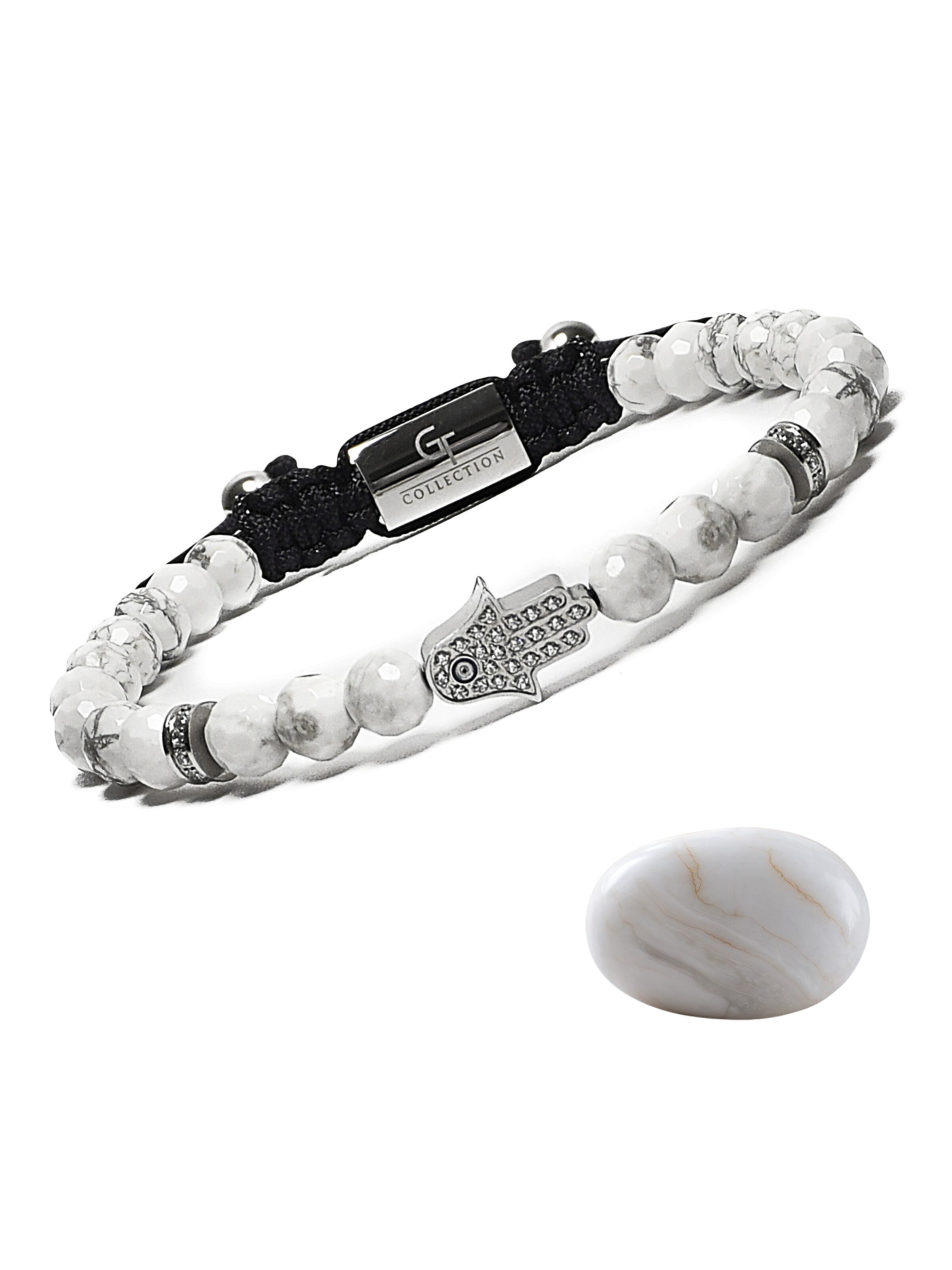 GT Collection - Pulsera 'Hamsa Hand' en blanco: frente