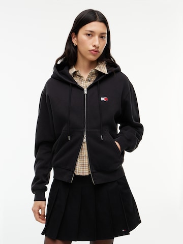 Tommy Jeans Sweatvest in Zwart: voorkant