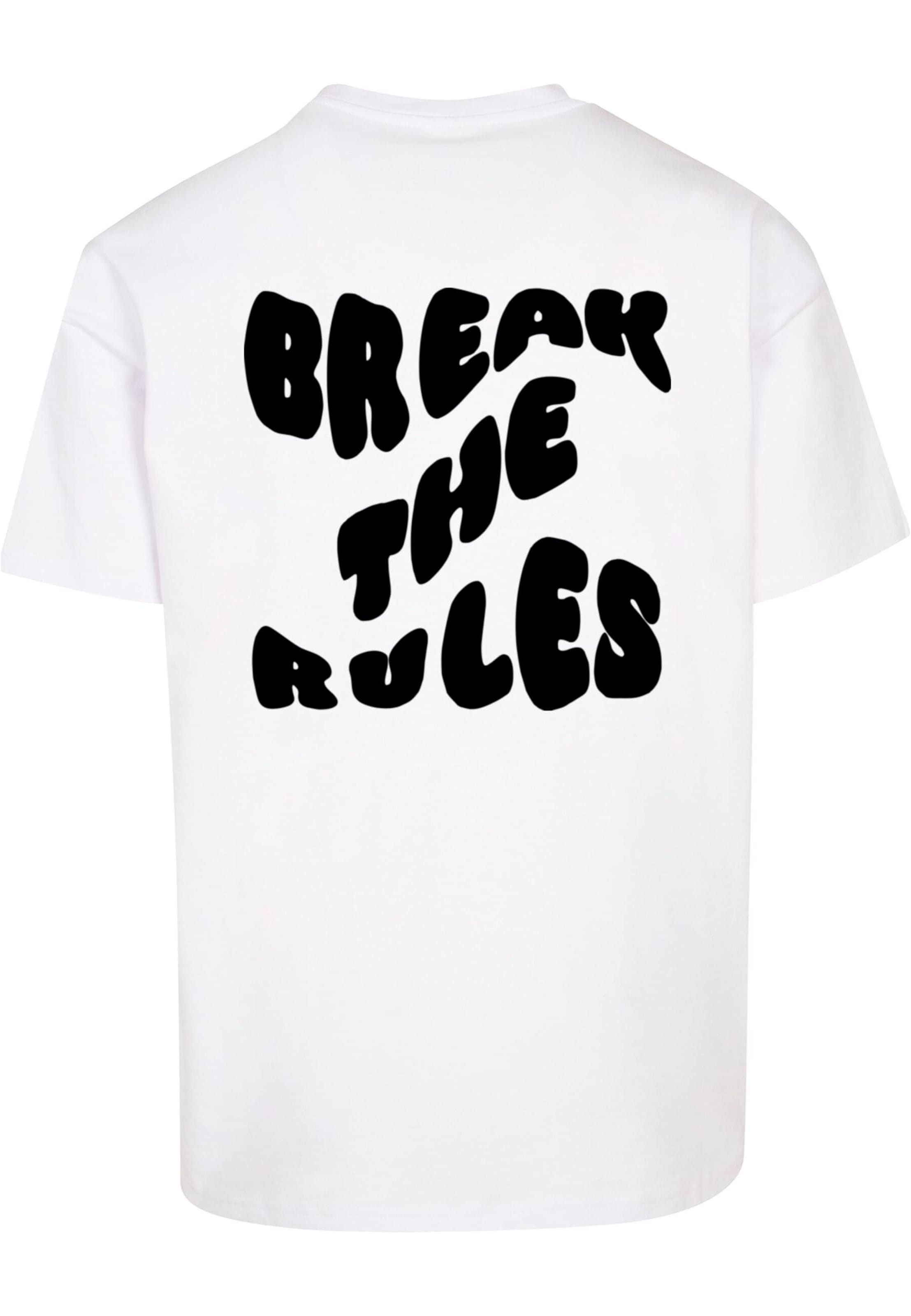 Merchcode Тениска 'Break The Rules' в бяло