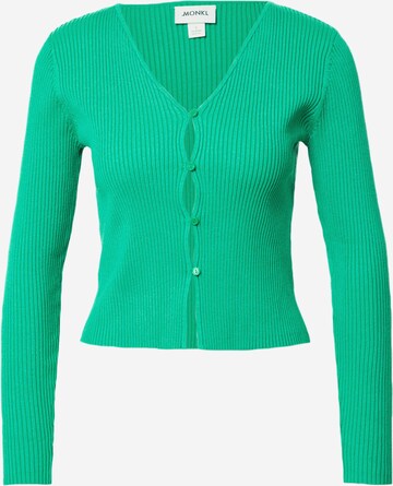 Monki Knit Cardigan in Green: front