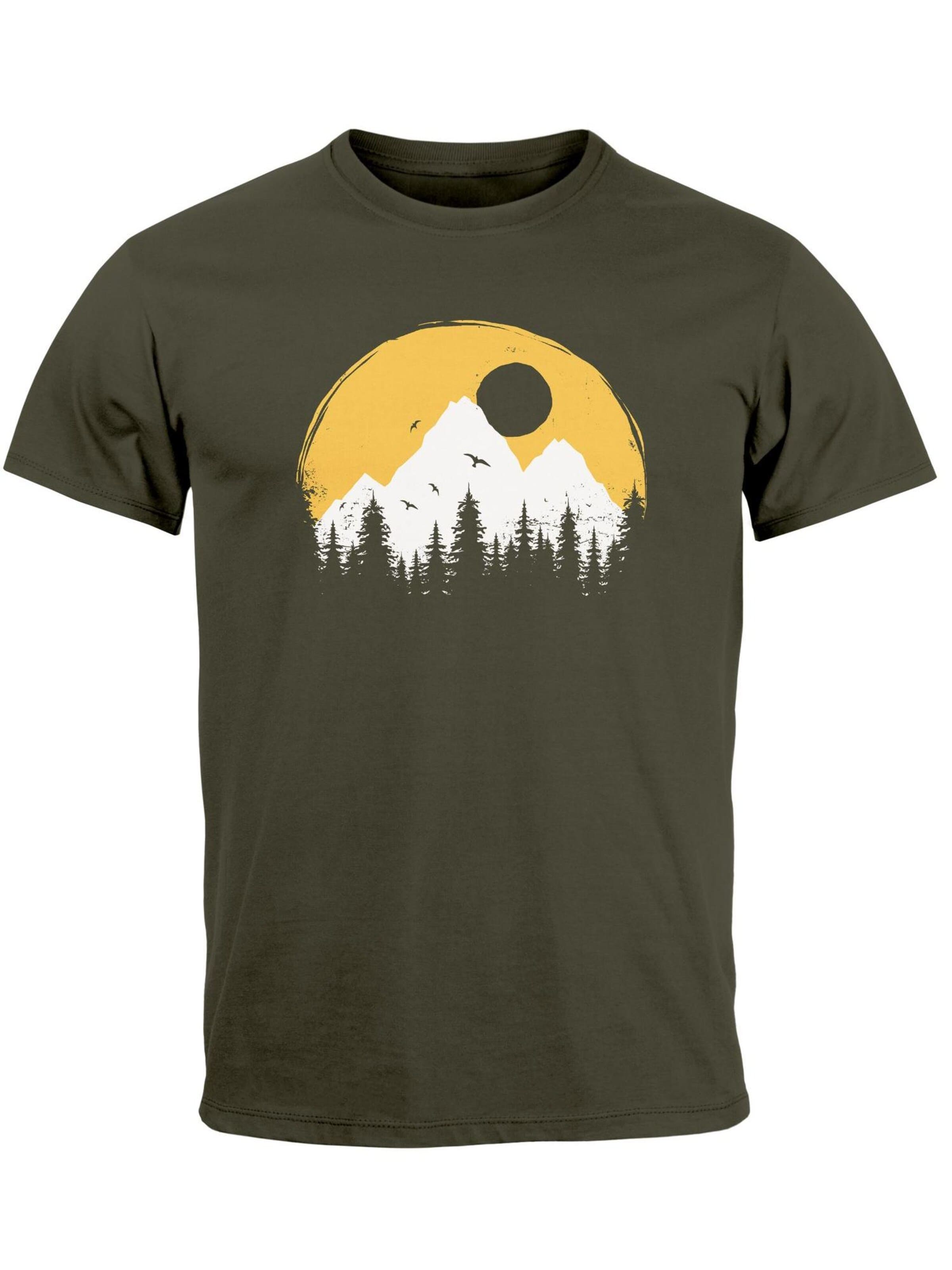 Neverless Shirt 'Mountains' in Green: front