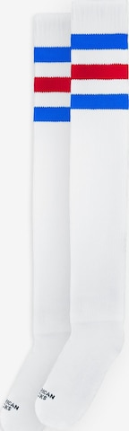 Chaussettes montantes 'American Pride' American Socks en blanc : devant